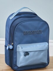 My 1st Years Personalised Large Blue Varsity Backpack - Image 1 of 6