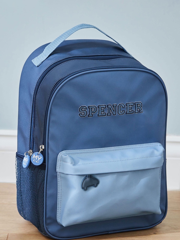 My 1st Years Personalised Large Blue Varsity Backpack - Image 1 of 6