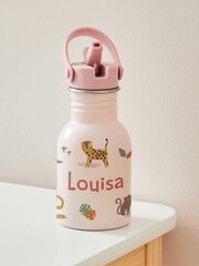 Personalised Pink Safari Water Bottle - Image 1 of 3