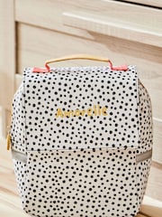 My 1st Years Personalised Black and White Polka Dot Print Lunch Bag - Image 1 of 5