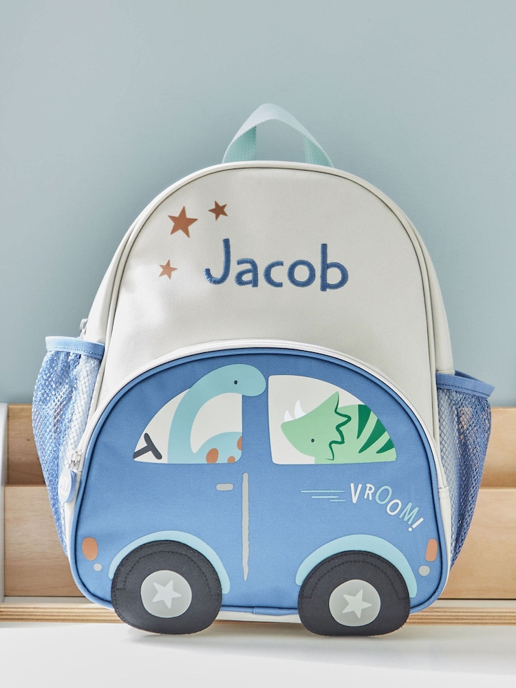 My 1st Years Personalised Dinosaur & Car Medium Backpack - Image 1 of 5 My 1st Years Personalised Dinosaur & Car Medium Backpack - Image 1 of 5