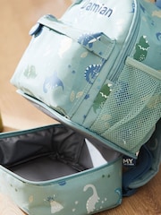 My 1st Years Personalised Green Dinosaur Print Mini Backpack with Compartment - Image 4 of 5
