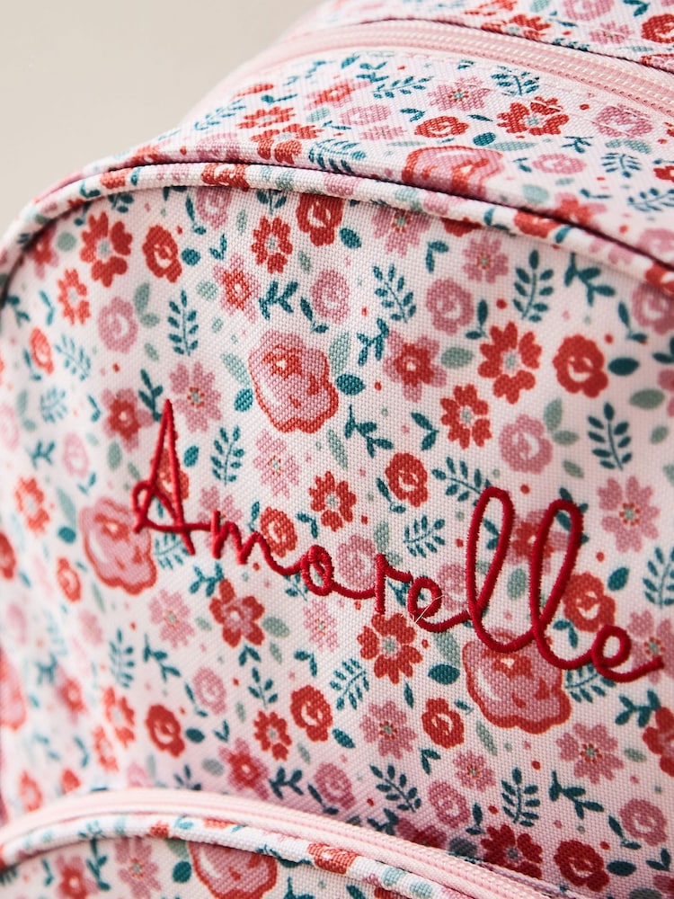 My 1st Years Personalised Pink Ditsy Print Medium Grab Handle Backpack - Image 2 of 6