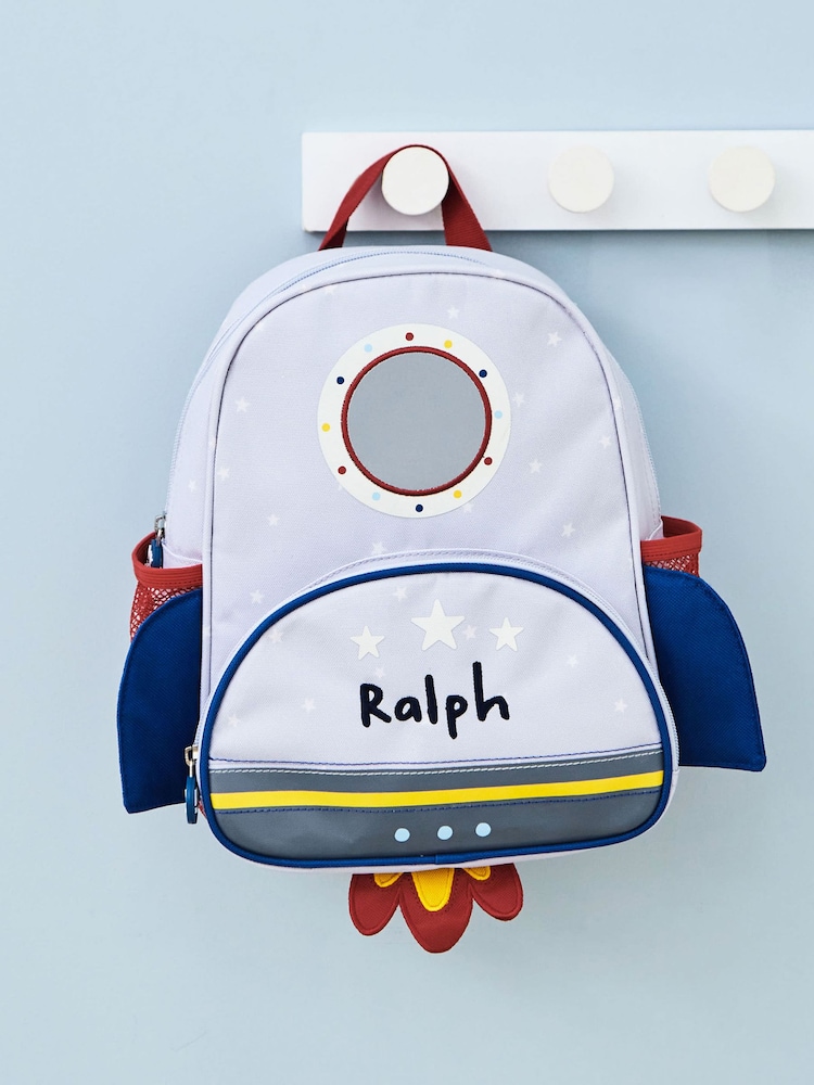 My 1st Years Personalised Grey Rocket Mini Backpack - Image 1 of 5