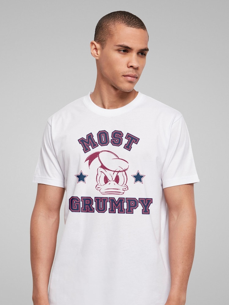 All + Every White Mens 100% Cotton Disney Most Grumpy Donald Duck T-Shirt - Image 2 of 4