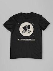 All + Every Black E.T. 1982 Space Explorer Bike Flyin' High Mens 100% Cotton T-Shirt - Image 3 of 4