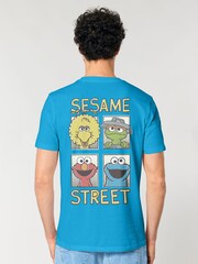 All + Every Blue Mens 100% Cotton Sesame Street Comic Book Cover T-Shirt - Image 1 of 5