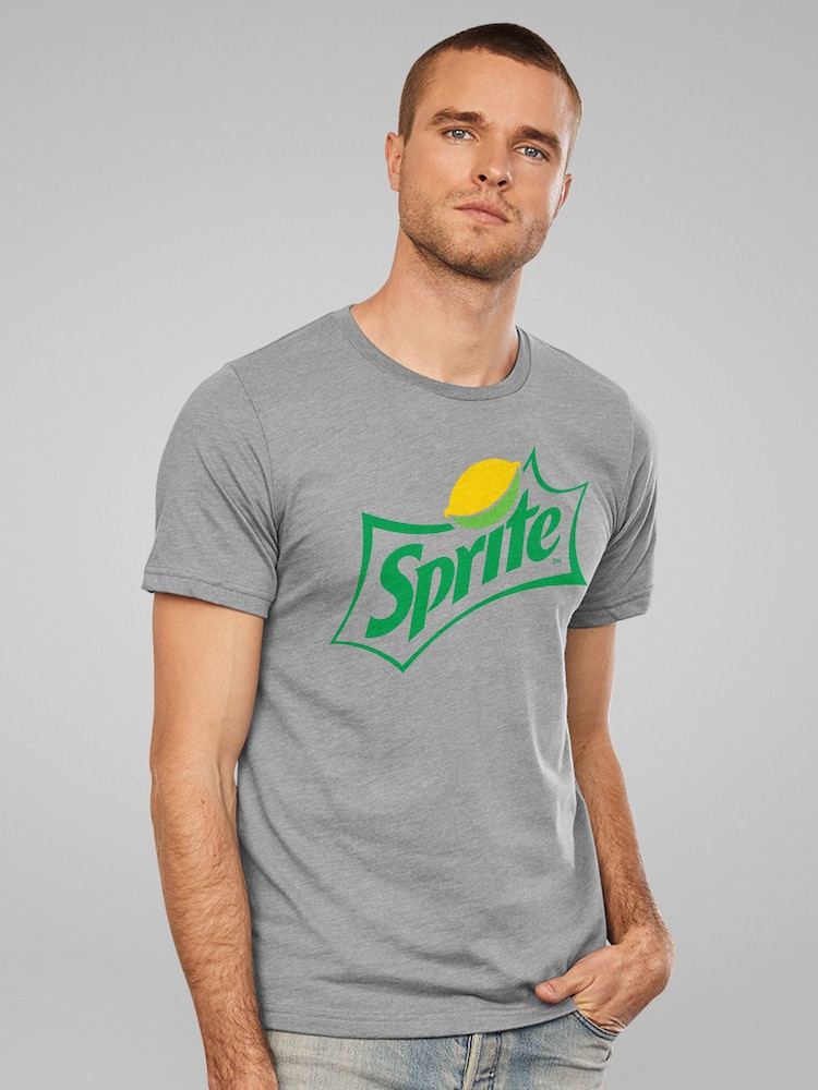 All + Every Grey Mens Sprite Classic Lemon Logo T-Shirt - Image 2 of 4 All + Every Grey Mens Sprite Classic Lemon Logo T-Shirt - Image 2 of 4