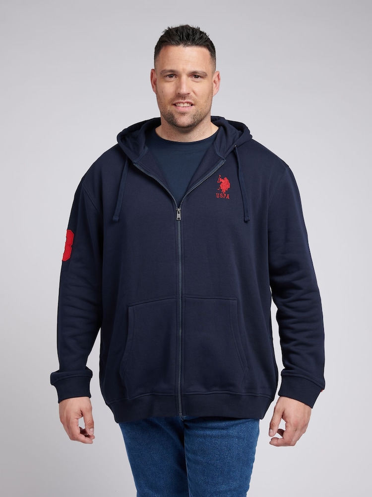 U.S. Polo Assn. Blue Mens Big & Tall Player 3 Zip 100% Cotton Hoodie - Image 1 of 9 U.S. Polo Assn. Blue Mens Big & Tall Player 3 Zip 100% Cotton Hoodie - Image 1 of 9