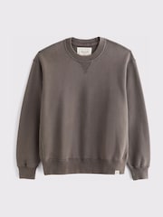 Abercrombie & Fitch Brown Essential Crew Jersey Sweatshirt - Image 1 of 1
