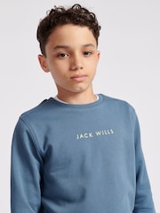 Jack Wills Blue Boys Digital Graphic 100% Cotton Sweatshirt - Image 3 of 7