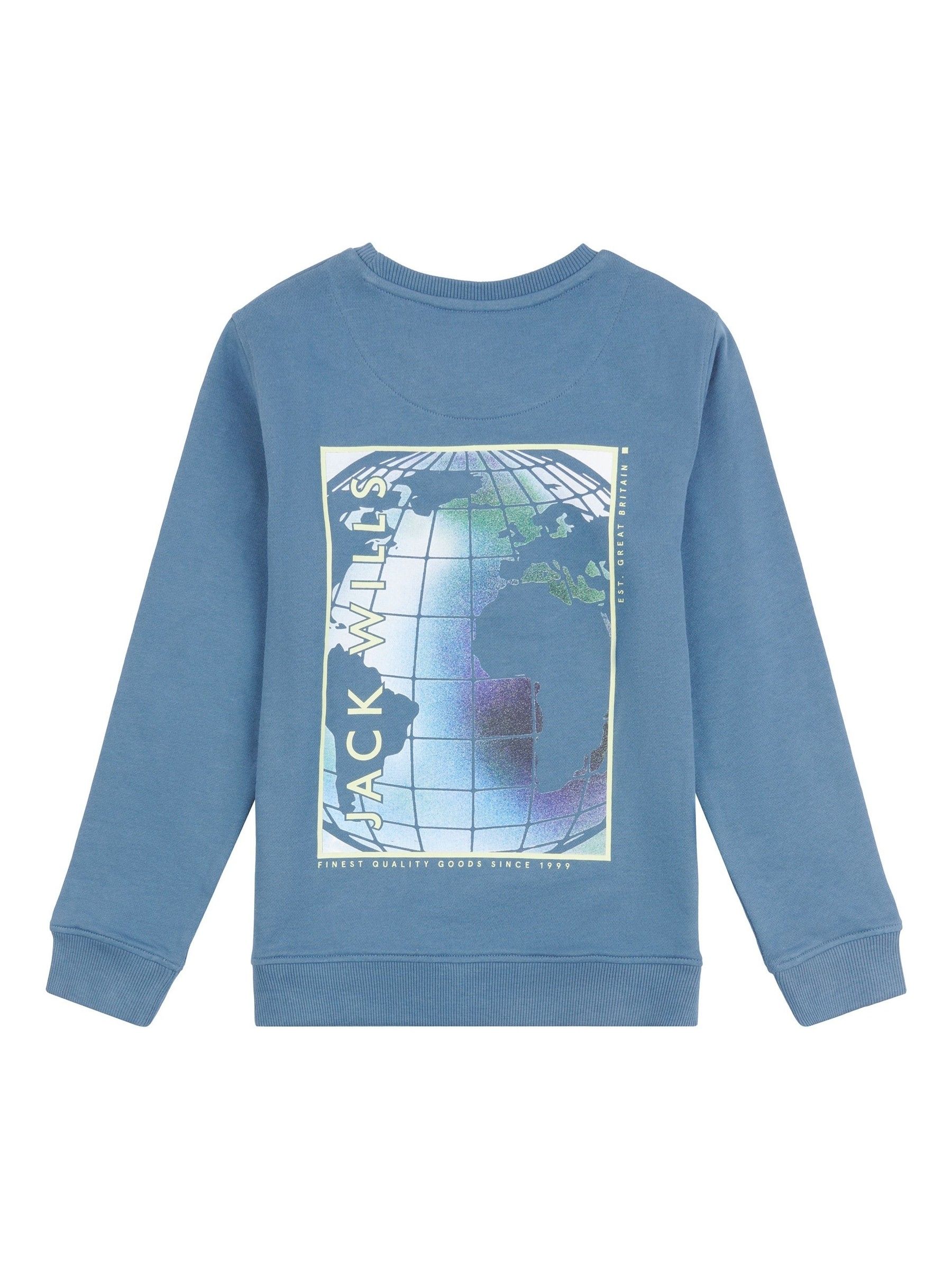 Jack Wills Blue Boys Digital Graphic 100 Cotton Sweatshirt