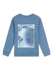 Jack Wills Blue Boys Digital Graphic 100% Cotton Sweatshirt - Image 6 of 7