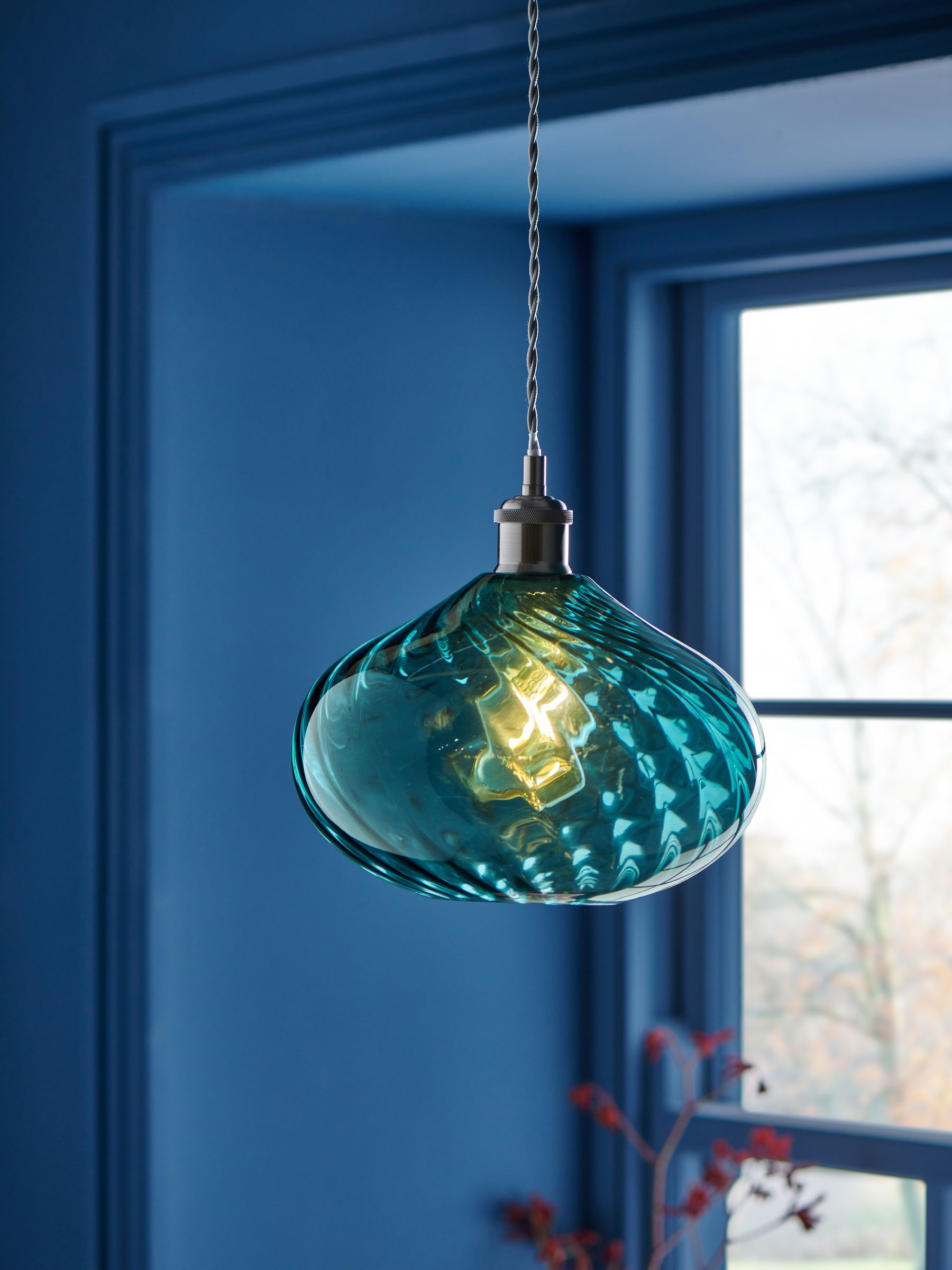 Blue glass light shade on sale
