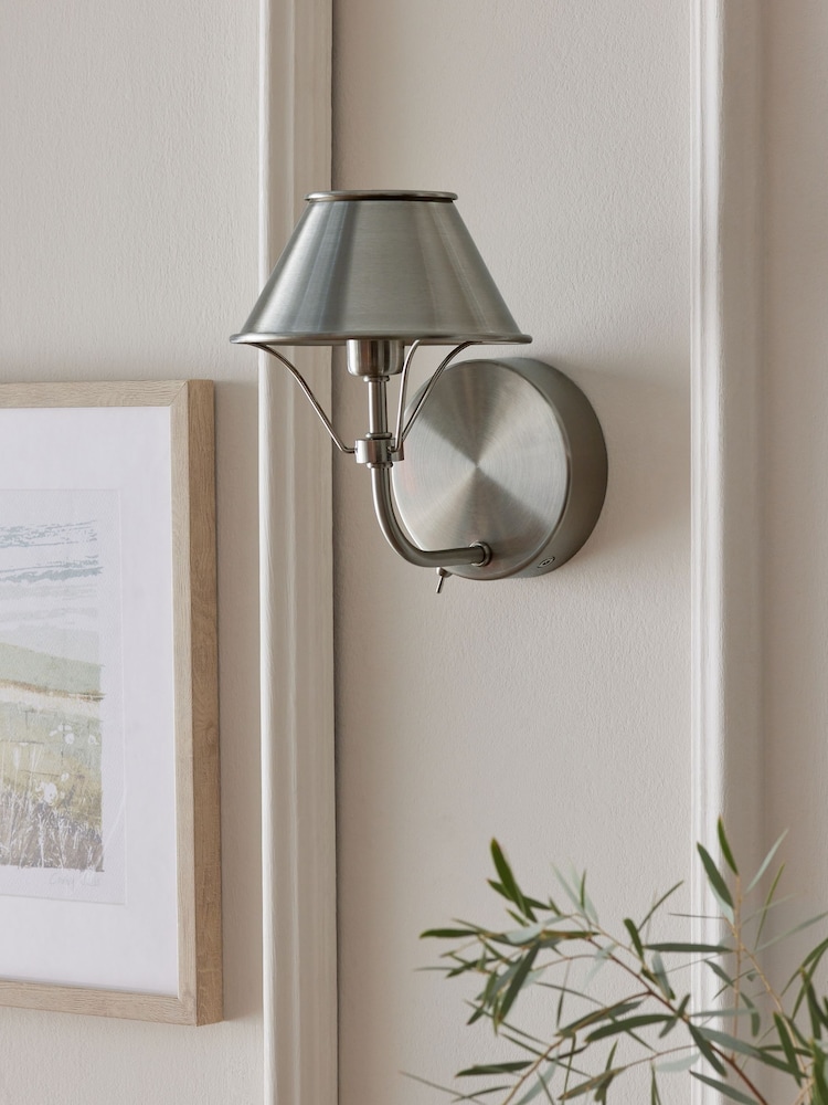 Brushed Chrome Hector Rechargeable Wireless Wall Light - Image 2 of 7