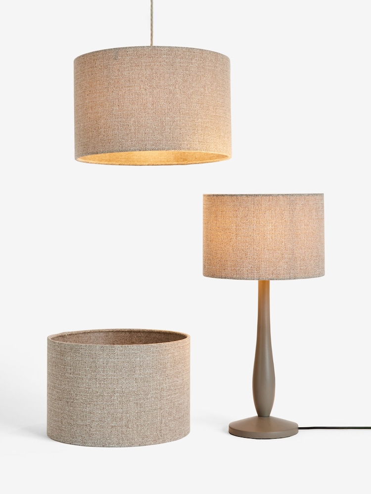 Mid Natural Tweedy Plain Easy Fit Shade Ceiling Light - Image 3 of 3