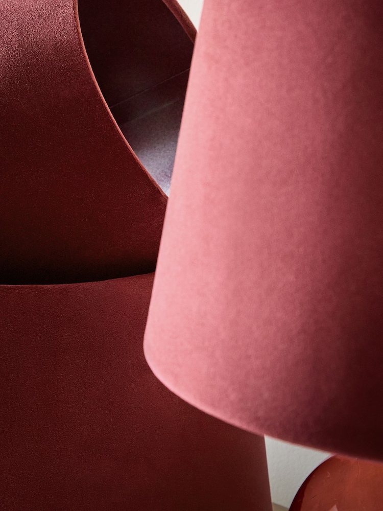 Cranberry Red Velvet Easy Fit Shade Ceiling Light - Image 3 of 4