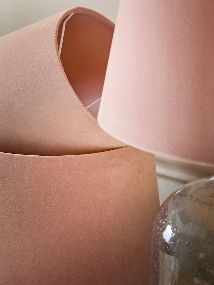 Blush Pink Velvet Easy Fit Shade Ceiling Light - Image 3 of 4