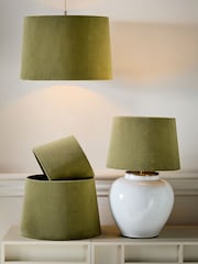 Moss Green Velvet Easy Fit Shade Ceiling Light - Image 1 of 4