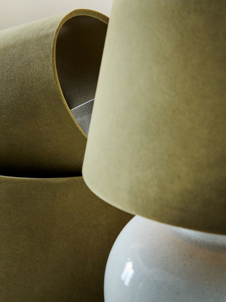 Moss Green Velvet Easy Fit Shade Ceiling Light - Image 3 of 4
