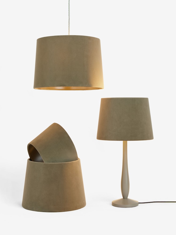 Moss Green Velvet Easy Fit Shade Ceiling Light - Image 5 of 5 Moss Green Velvet Easy Fit Shade Ceiling Light - Image 5 of 5