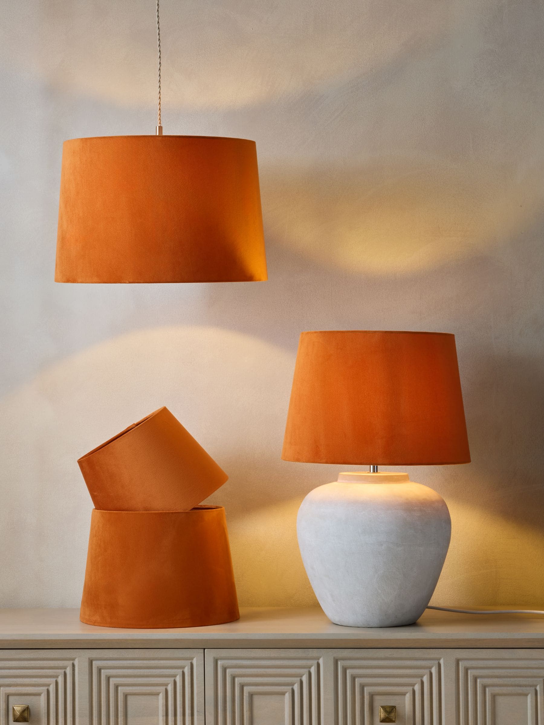 Buy Orange Velvet Easy Fit Shade Ceiling Light from Next USA
