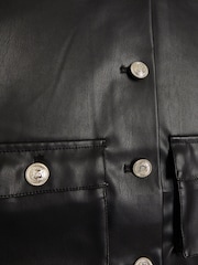 River Island Black Girls Faux Leather Boxy Jacket - Image 2 of 3