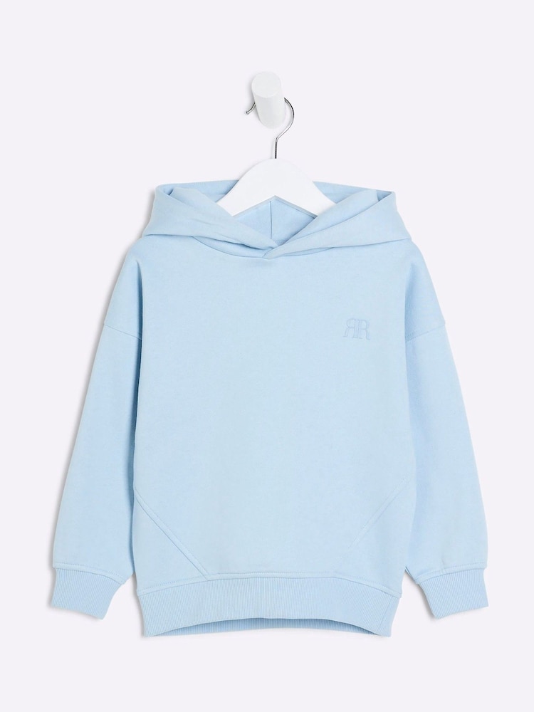 River Island Blue Boys Regular Fit 100% Cotton Hoodie - Image 1 of 4