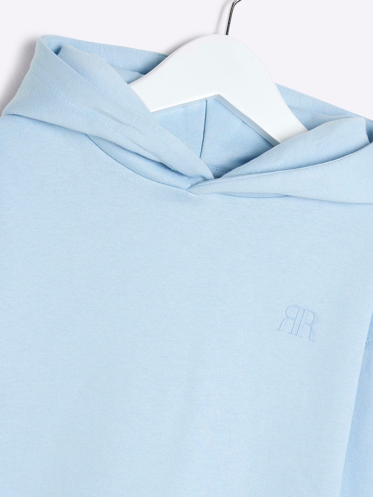 River Island Blue Boys Regular Fit 100% Cotton Hoodie - Image 4 of 4