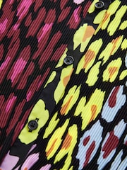 Lepoard Print Pleated Long Sleeve Fitted Shirt - Image 6 of 7