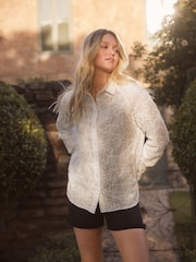 White N. Premium Embroidered Long Sleeve Shirt - Image 1 of 7