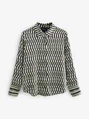 Geo Print Satin Long Sleeve Shirt - Image 6 of 8