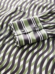 Geo Print Satin Long Sleeve Shirt - Image 7 of 8