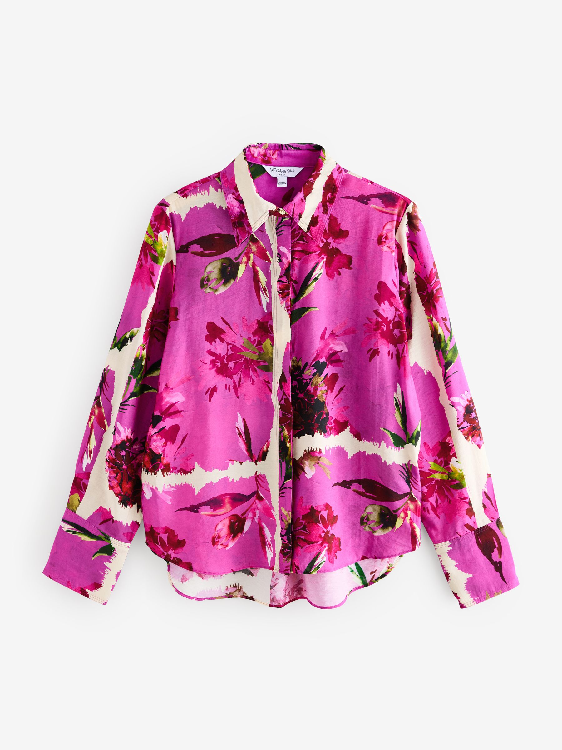Buy Pink Floral Print Long Sleeve Button Down Shirt from