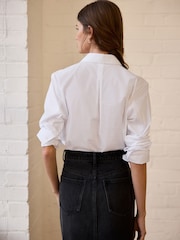 Blanc - Fitted Collared Essential Long Sleeve Shirt - Image 2 de 7