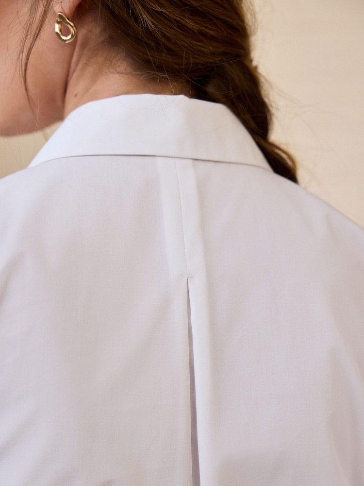 Blanc - Fitted Collared Essential Long Sleeve Shirt - Image 4 of 7