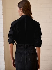 Black Fitted Collared Essential Long Sleeve Shirt - Image 3 of 9