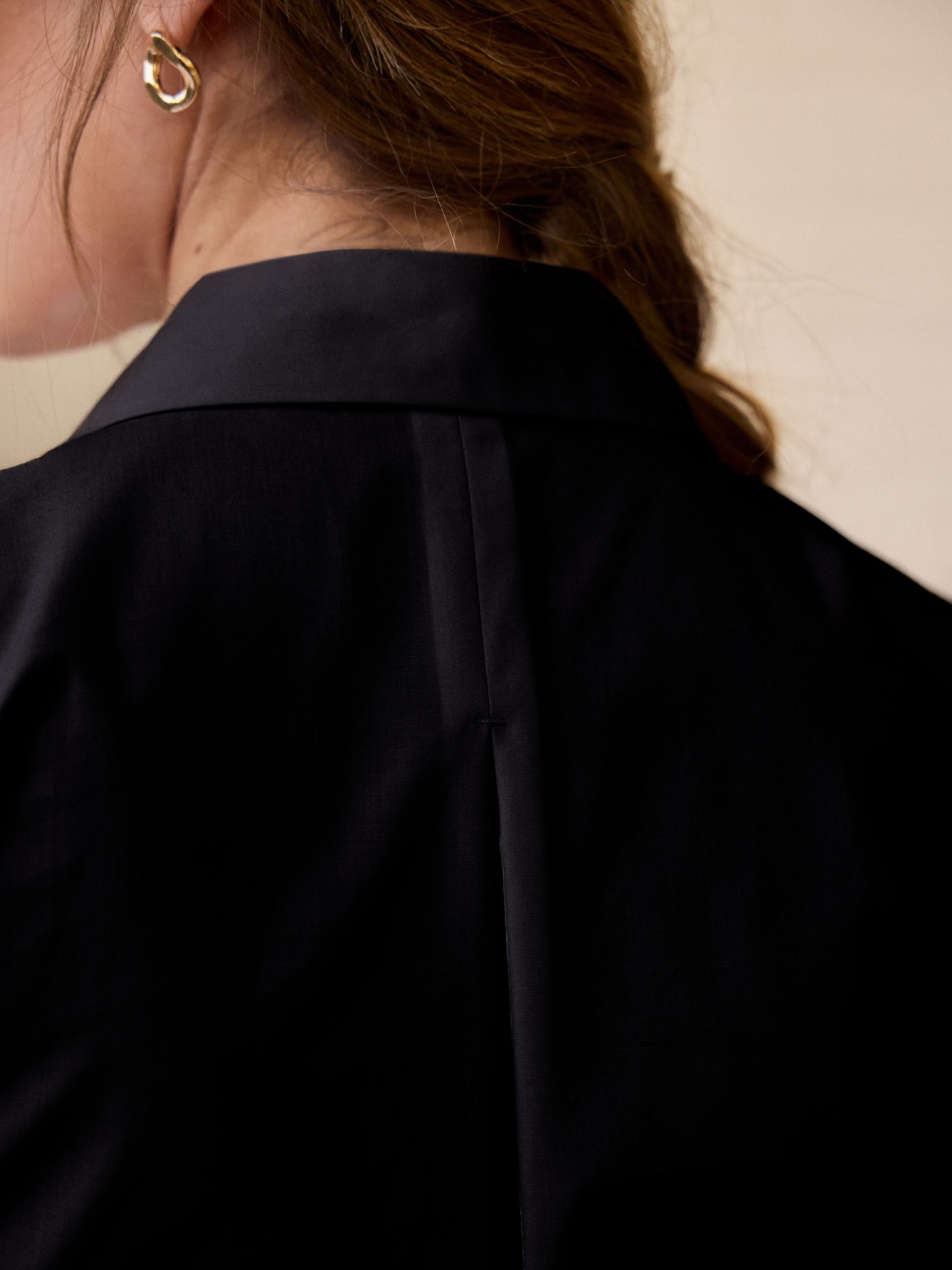 Buy Black Fitted Collared Essential Long Sleeve Shirt from