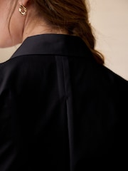 Black Fitted Collared Essential Long Sleeve Shirt - Image 5 of 9