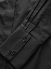 Black Fitted Collared Essential Long Sleeve Shirt - Image 8 of 9