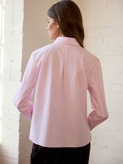 Pink Stripe Fitted Collared Essential Long Sleeve Shirt - Image 2 of 9