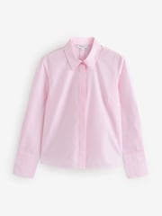 Pink Stripe Fitted Collared Essential Long Sleeve Shirt - Image 7 of 9