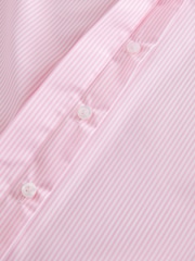 Pink Stripe Fitted Collared Essential Long Sleeve Shirt - Image 9 of 9