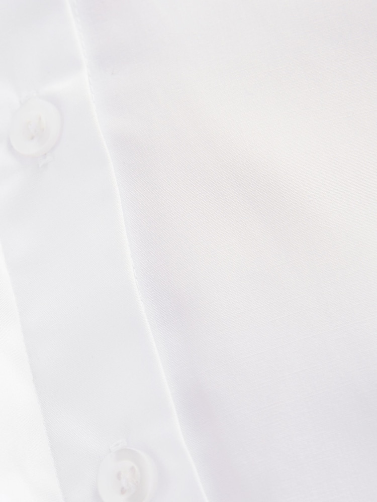 White Fitted Collared Long Sleeve Shirts 2 Pack - Image 10 of 11