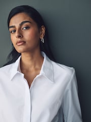 White Fitted Collared Long Sleeve Shirts 2 Pack - Image 5 of 11