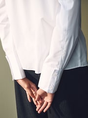 White Fitted Collared Long Sleeve Shirts 2 Pack - Image 7 of 11