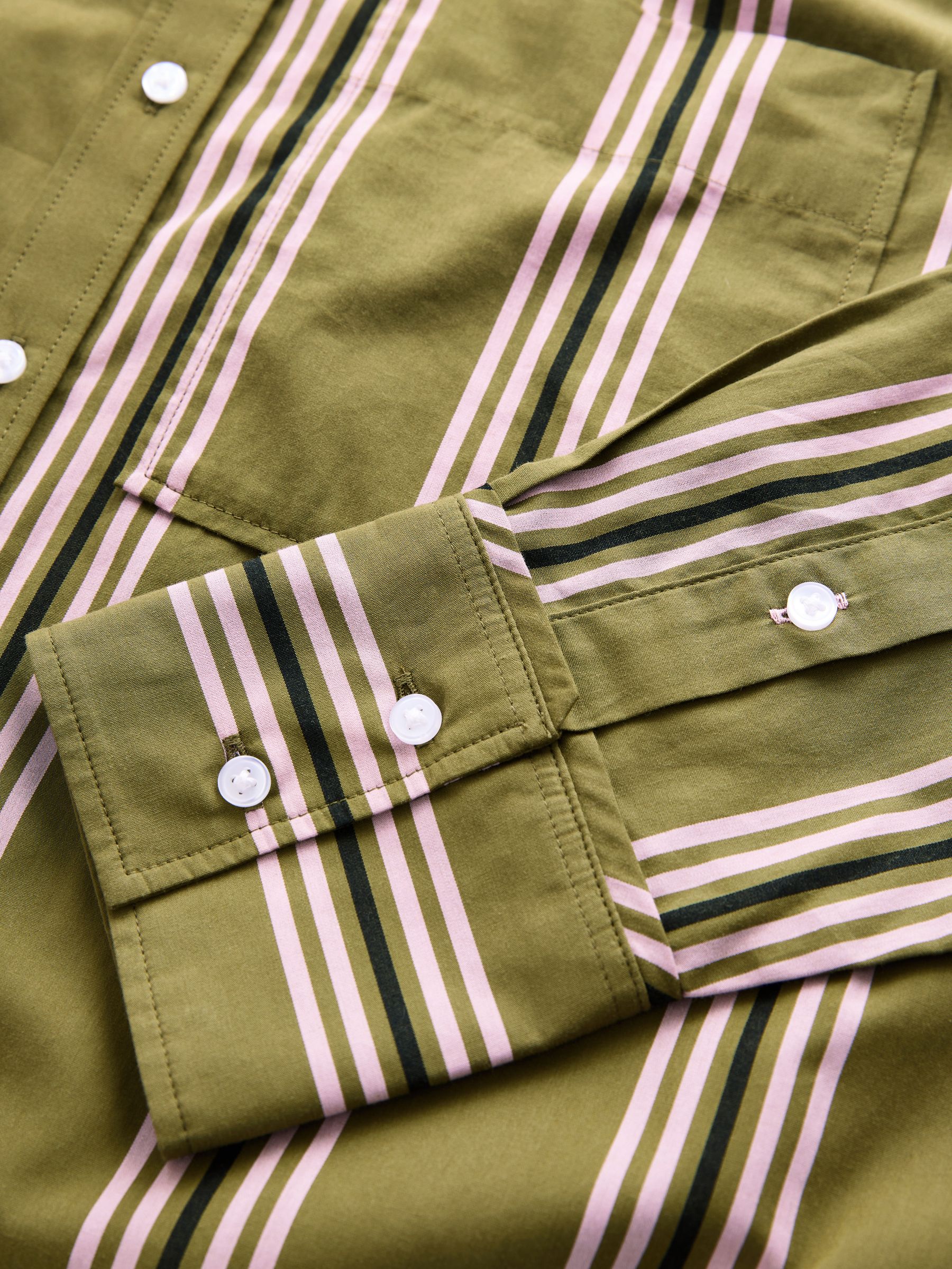 Buy Olive Green Stripe Girlfriend Oversized Long Sleeve Buy Olive Green Stripe Girlfriend Oversized Long Sleeve