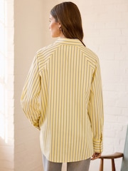 Yellow Stripe Girlfriend Oversized Long Sleeve Shirt - Image 3 of 9
