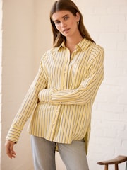 Yellow Stripe Girlfriend Oversized Long Sleeve Shirt - Image 4 of 9