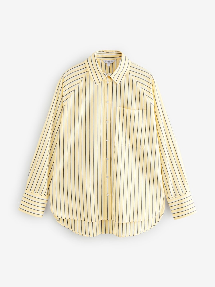 Geel gestreept - Girlfriend Oversized Long Sleeve Shirt - Image 6 of 9